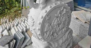 临沧芝麻白抱鼓石 庭院抱鼓石