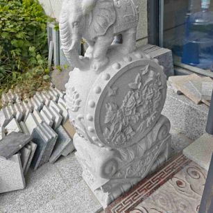 临沧芝麻白抱鼓石 庭院抱鼓石