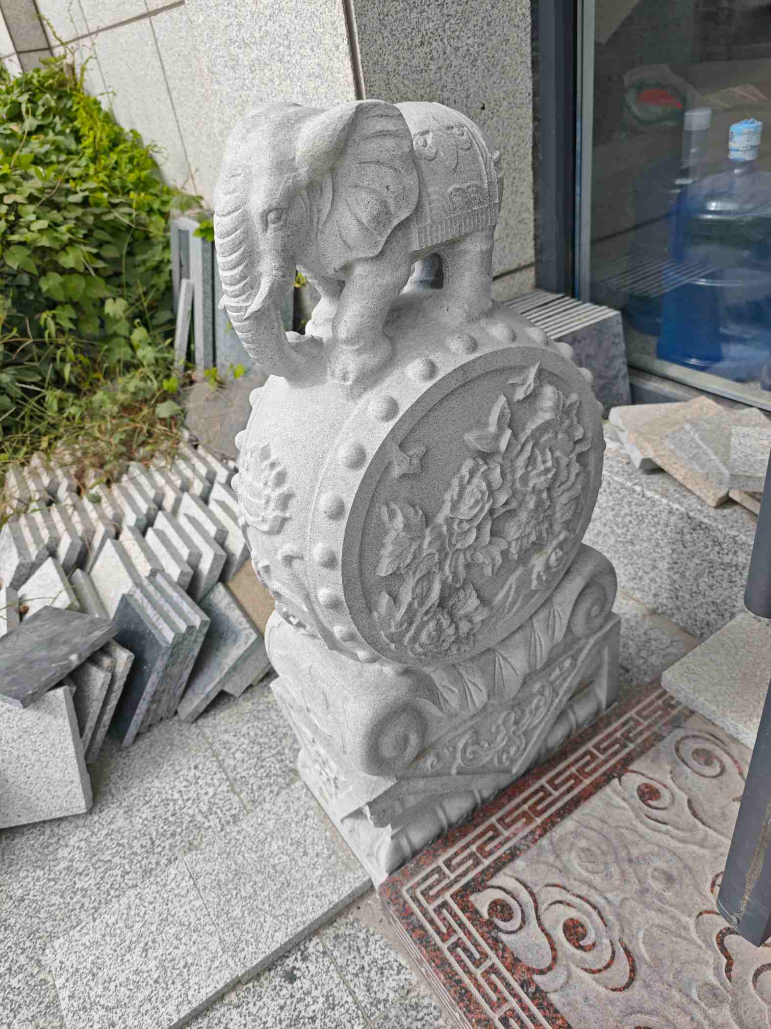 临沧芝麻白抱鼓石 庭院抱鼓石