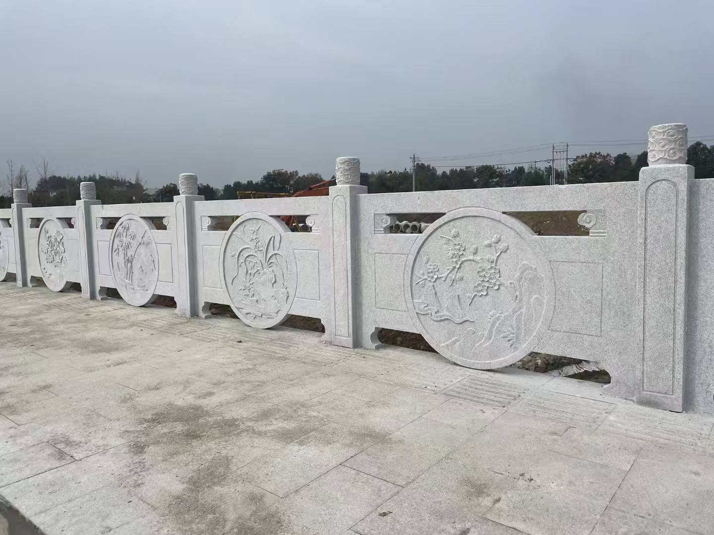 临沧芝麻白河道栏杆 石材栏杆