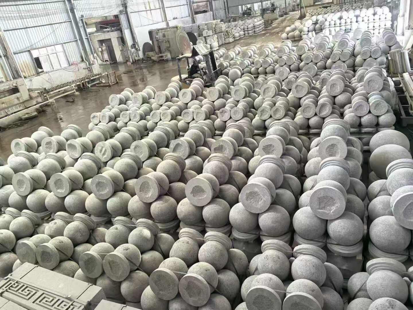 临沧芝麻白圆球 石球 挡车球